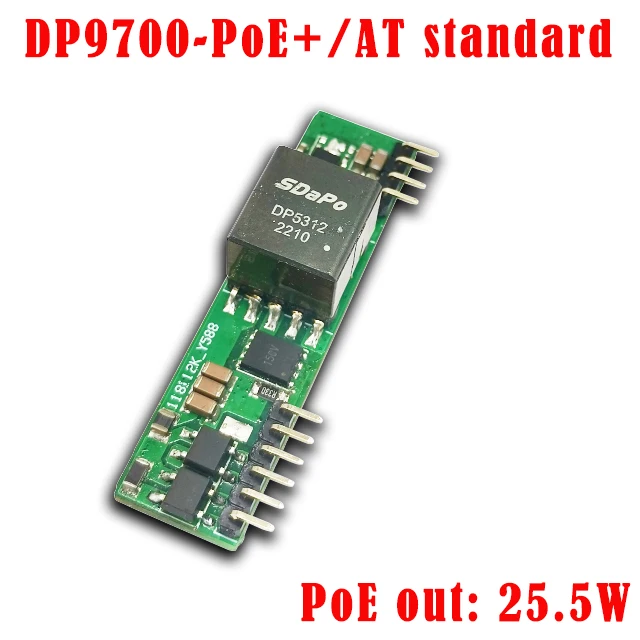 PoE+ PD module, DP9700 IP Camera Application PoE Module IEEE802.3 at standard PCB Board DC24V/1A, 12V/2A, 5V/4A