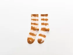 Quentin Dropshipping 2023 Spring Autumn Hot New Cotton Socks Tie-Dye Stripe Series Literary Personality Tube Socks For Men