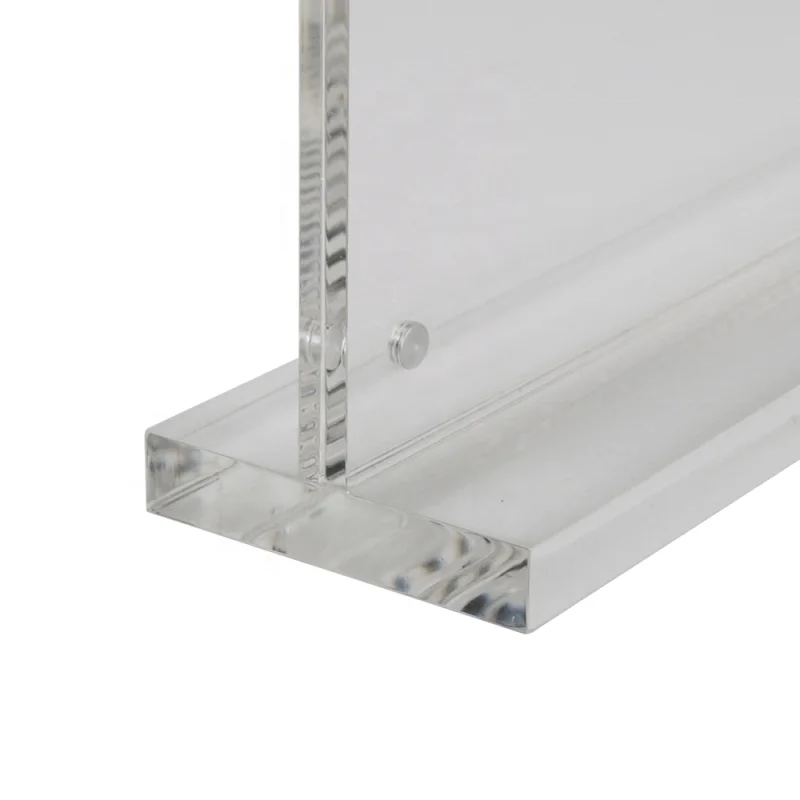 Custom T Shape Magnetic Clear Block Table Tent Acrylic Menu Sign Holder for Display