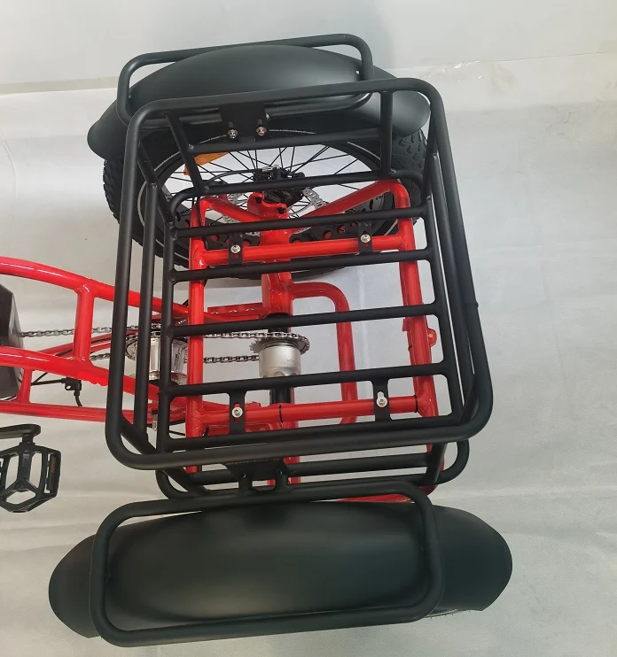 Factory selling 20inch 3 wheel electric bicycle mid drive electric tricycle rear cargo electric trike fat tyre mountain Etrike