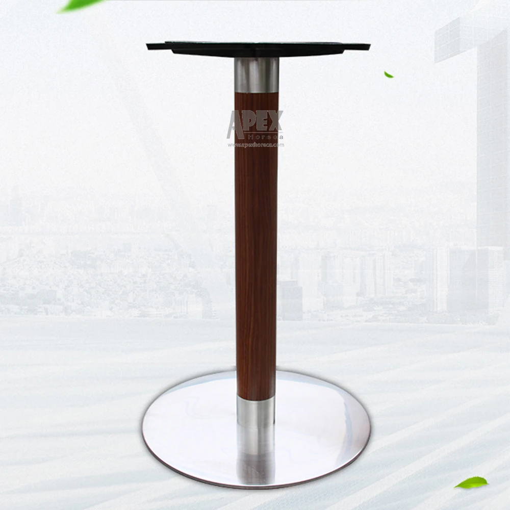 Furniture accessories modern industrial round stainless steel wood finishing design customized table base