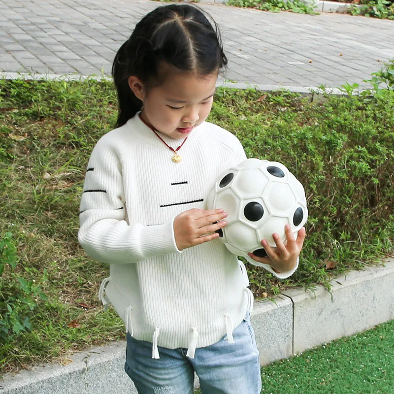 Hot Sale Custom Colorful Kids Sport Fun Gadgets Round Popper Football Fidget Toys Silicone Anti Stress Ball Toy