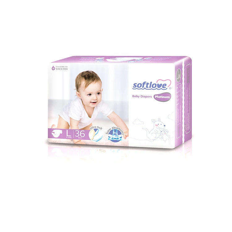 Softlove L 36 Platinum Premium Hot Selling Baby Diaper Pants Factory Directly Sale Baby Disposable Diaper