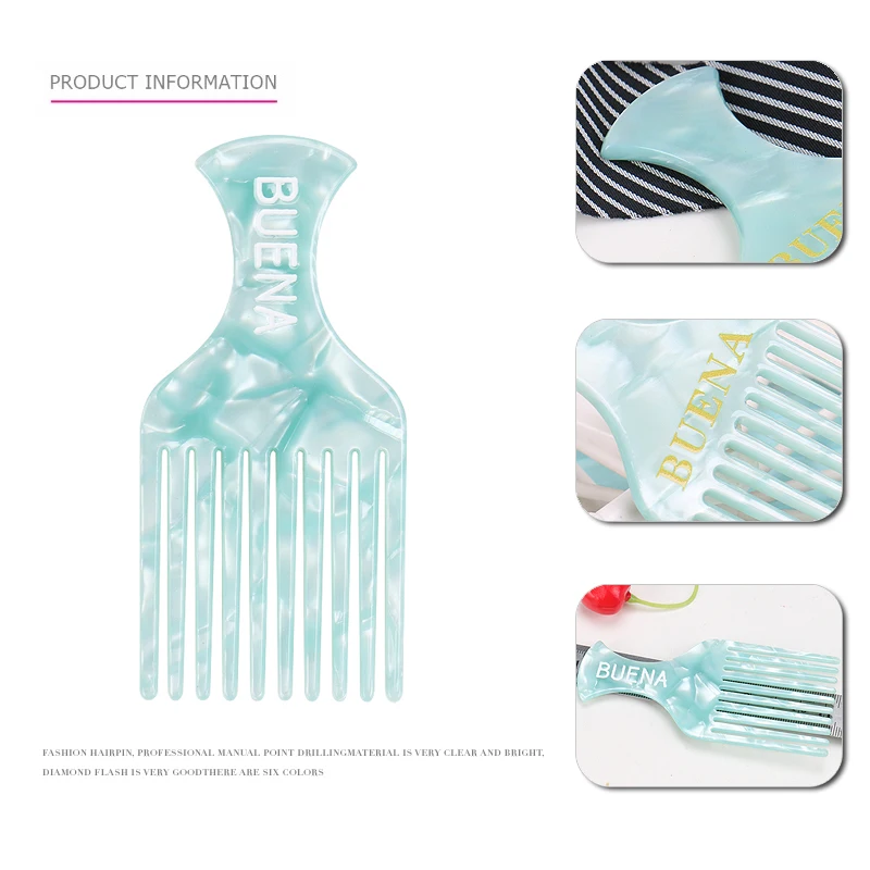 Расческа для волос с логотипом под заказ, расческа для волос, цвета мрамора, ацетатная расческа для волос, африканские черные женские расчески для укладки волос