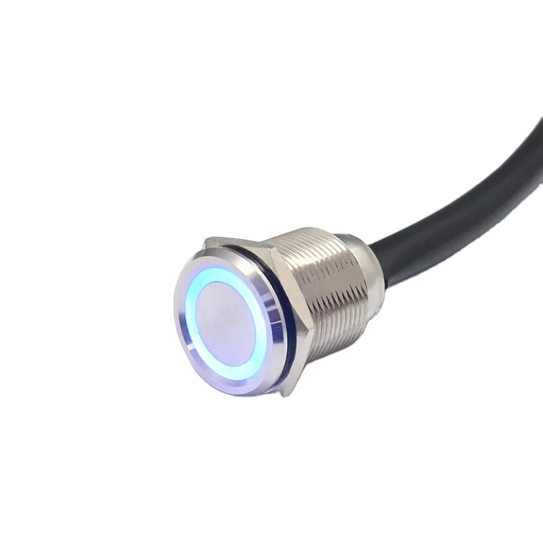IP68 5A 250V 22mm Lock ON OFF Shortest IP68 Waterproof 12V LED Push Button Switch