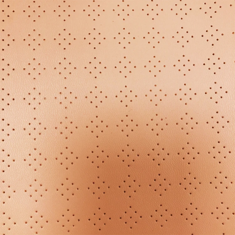 finished hole punching PVC vinyl fabric artificial leather for auto seat