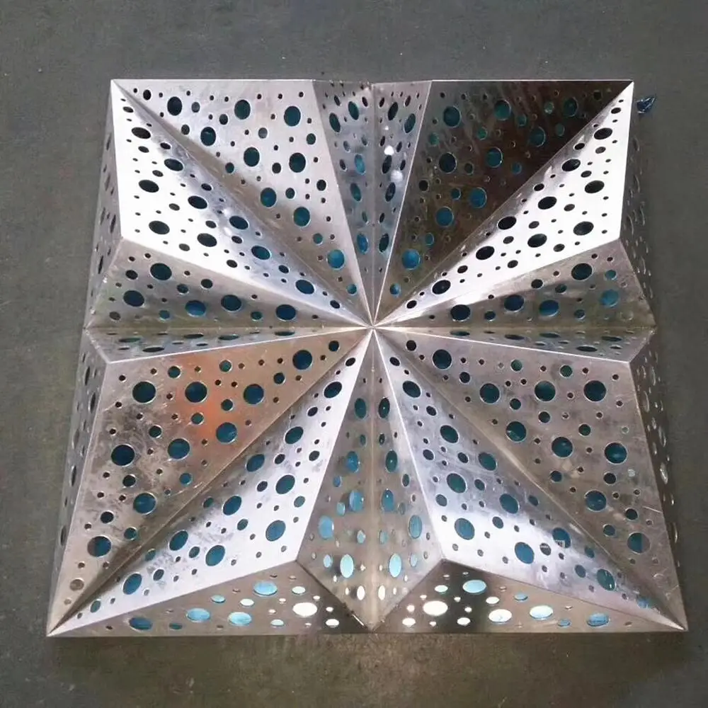 3D металлическая облицовочная панель Перфорированный Алюминиевый фасад для украшения