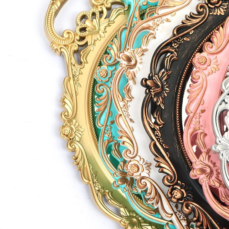 Wooden PS/PU/PVC Mirror Glass Sheet Customized Shape Luxury Retro Stylish Home Decoration Shower Bathroom Wall Mirror
