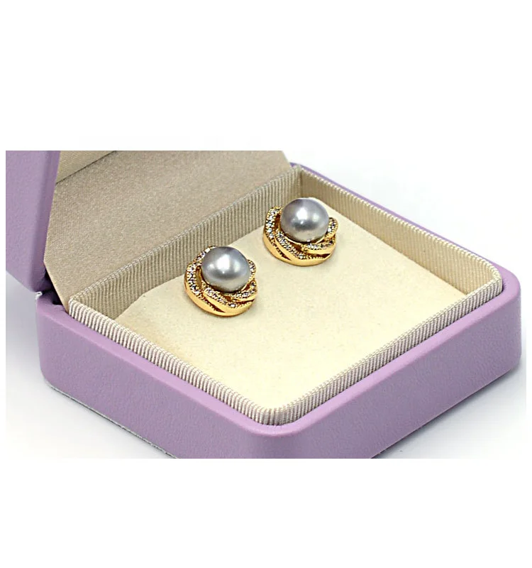 High end luxury proposal engagement gold label PU leather ring necklace earrings bracelet jewelry gift packaging jewelry box