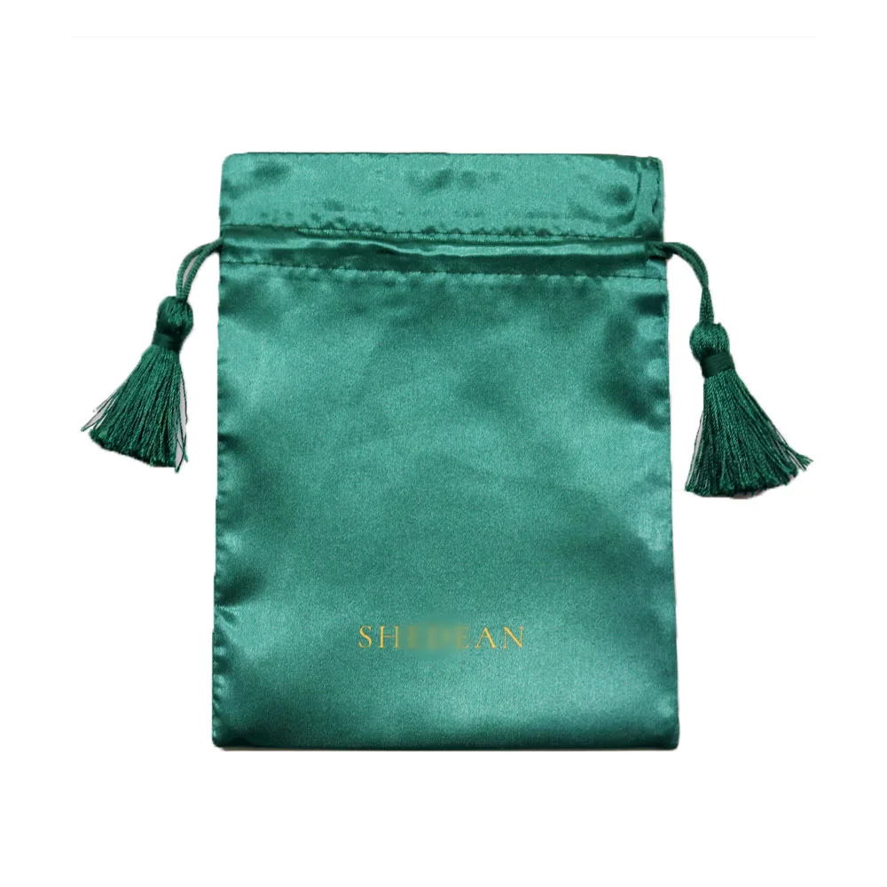 Satin Bag Manufacturing Custom Logo Satin Double-Layer Tassel High Quality Wig Bags