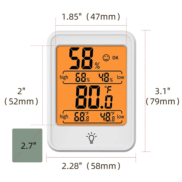 Digital Indoor Thermometer-Hygrometer for Home Teremperature Meter Kid Room Thermometers with Comfort Level