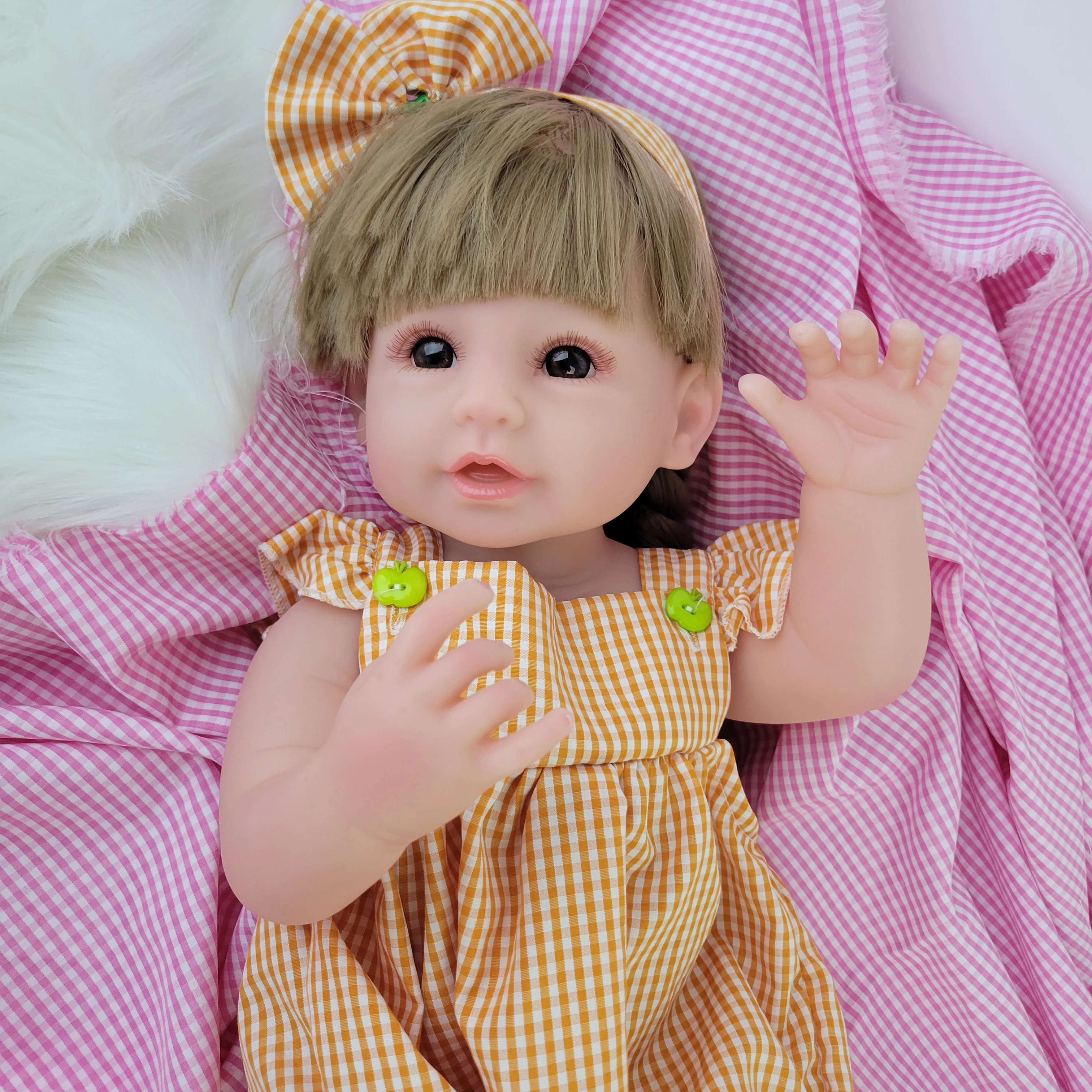 22inch Reborn Baby Dolls Lifelike Girl Doll Realistic Newborn Full Body Vinyl Baby Doll Gift for Kids 3+