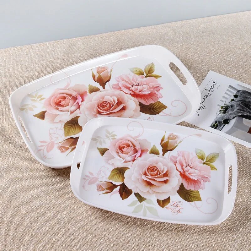 Irregular Shape Stocked Reusable Home Restaurant Hotel Melamine Tray Sustainable Dinnerware Set