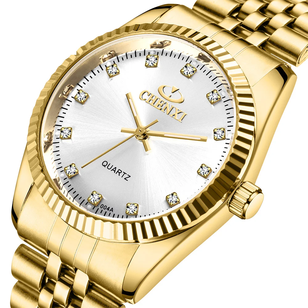 
CHENXI New waterproof explosion-proof business Luminous golden men and women couple Quartz watch electronic watch 