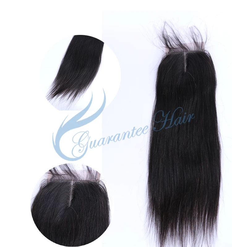 Guarantee hair remy virgin human lace closure straight natural color 4*4