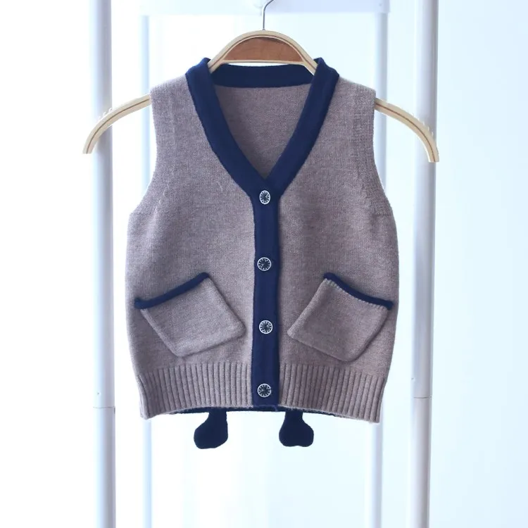 
baby knit vest carton pattern design kid boutique Sleeveless sweater 