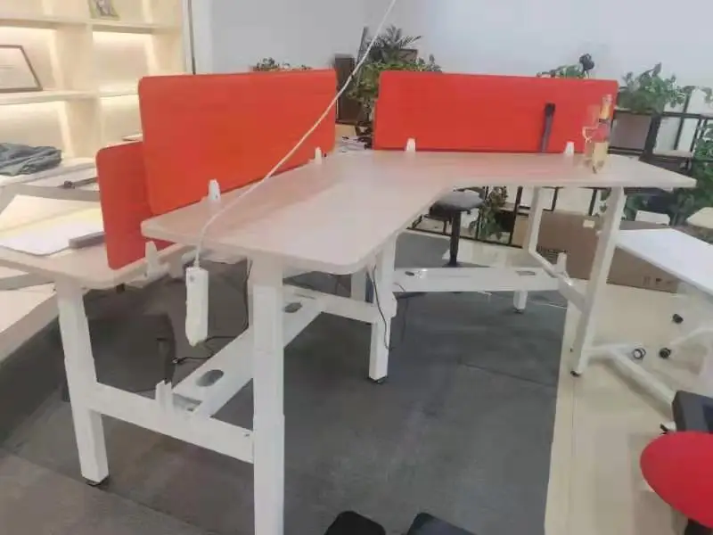 Height Adjustable Wooden Table for Office Rustic Lift Top Computer Desk