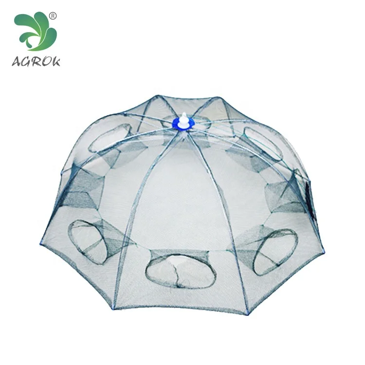 AGROK Umbrella Fishing Trap 8 Holes Aquaculture Shrimp Trap  Pulling Square Fishing Pot