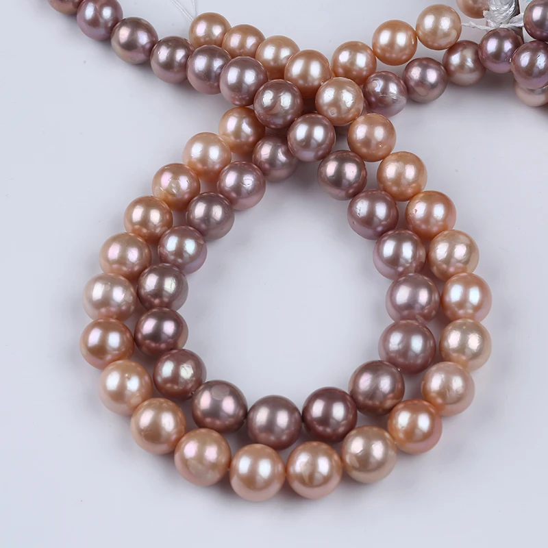 cheap price 11-14mm AAA natural pink purple loose real freshwater edison pearls beads strand