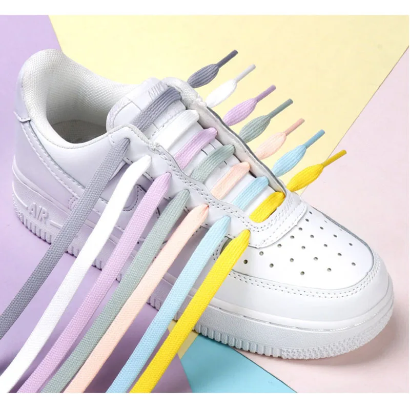 High Quality 10mm Double Layer flat shoelaces Sneaker shoe laces colorful Shoelaces replacement shoelaces