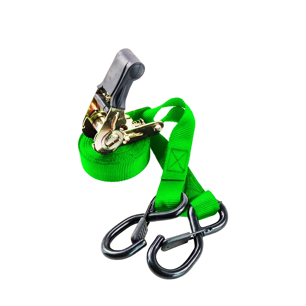 OEM Ratchet tie down strap 25mm ratchet load strap 800kg cargo belt with S Hooks