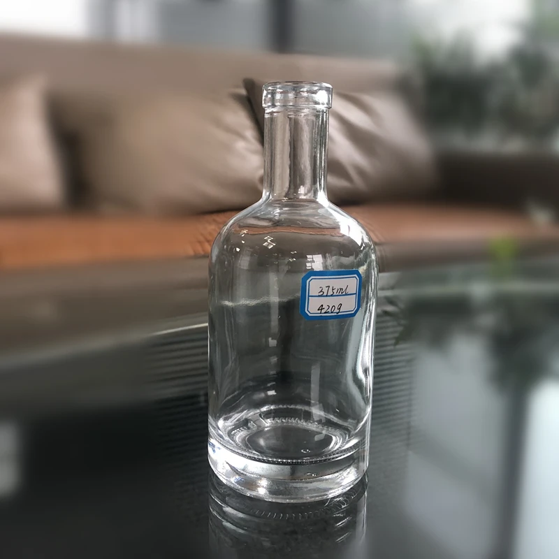 Hot selling free samples transparent frosted 100 ml glass vodka bottle reusable customized glass bottle for vodka