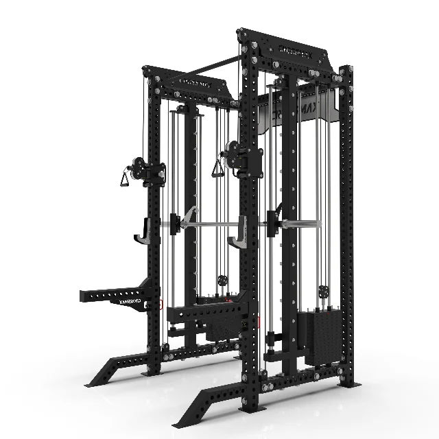 All-in-One Commercial Multi-Functional Power Rack Smith Machine with Weights,Cable Crossover, High-Quality Fitness Gym Equipment