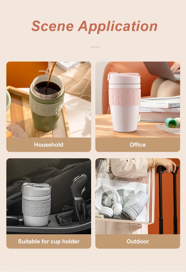 Travel Coffee Mug Insulated Coffee Cups with Dual Lid Stainless Steel Coffee Mugs Spill Proof Double Wall Vacuum Tumblers Reusab