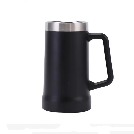 Adventure Big Hand Grip Beer tumbler  cup Stainless Steel Double Wall Tankard Beer Mug with Handle