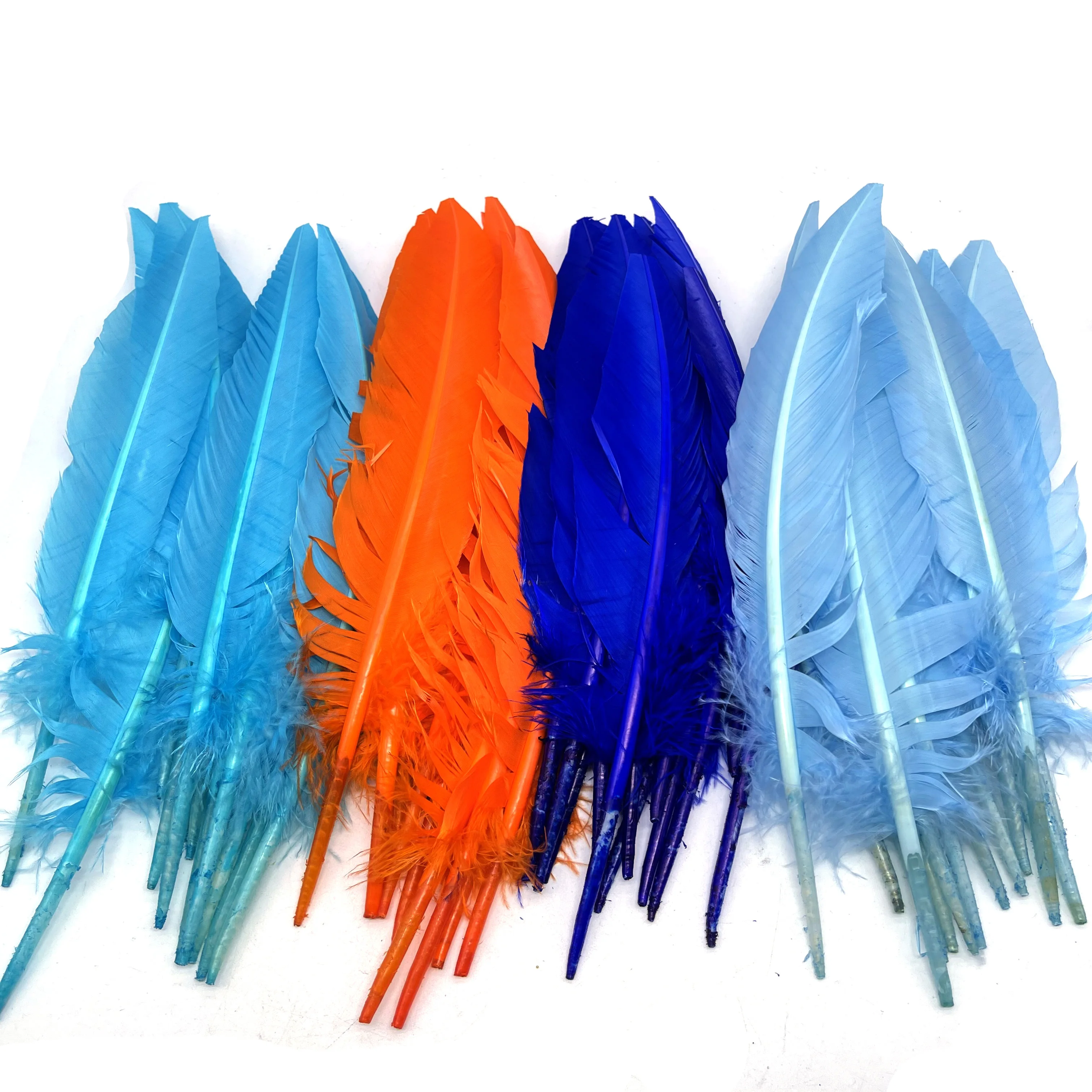 Wholesale Blue Aqua Series Carnival Costume Accessory Dyed Nature Feathers Rooster Ostrich Turkey Christmas Easter Celebrations