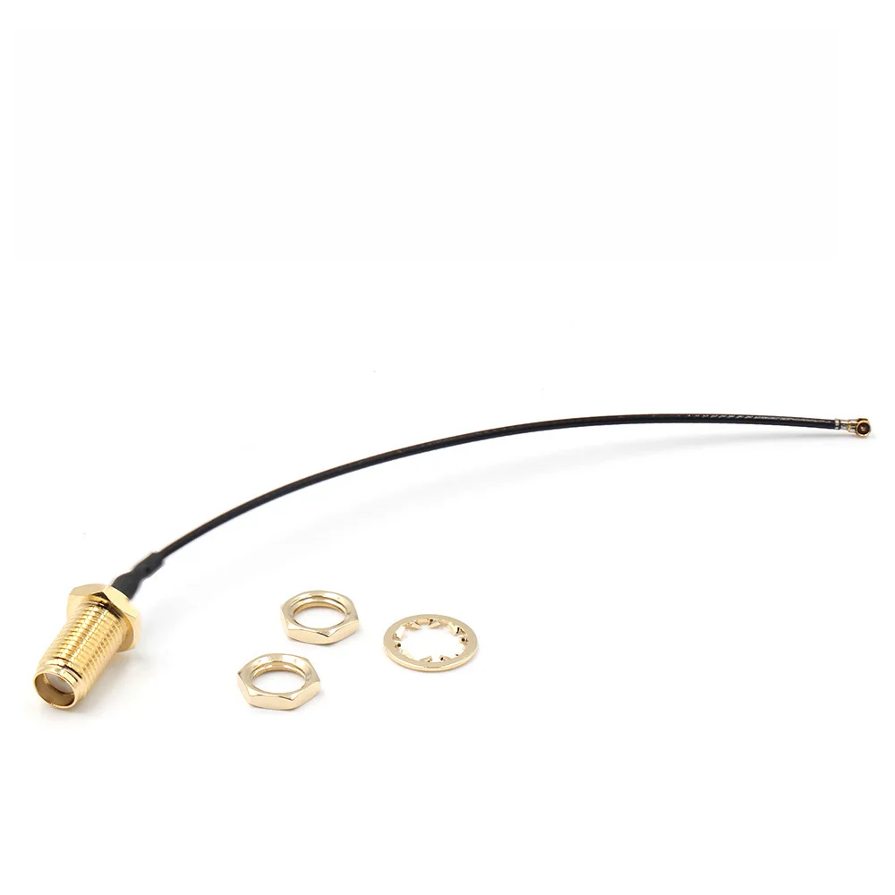 SMA female to IPEX4 RF coaxial cable black RF0.81 length 180mm 18cm U.FL/IPX/IPEX/MHF to SMA RF connector pigtail cable