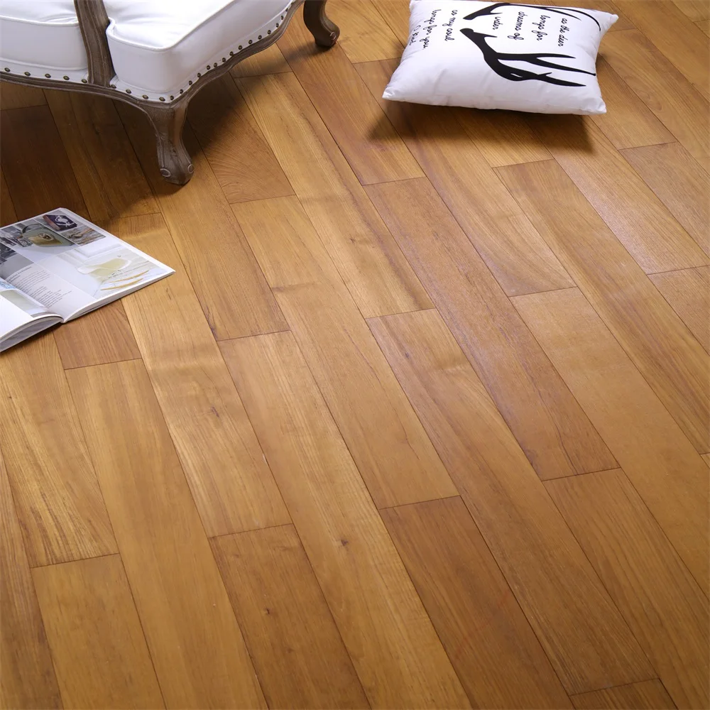popular high quality Burma Teak Wax Oil solid wood flooring,in door Hardwood Flooring  For Indoor Residential