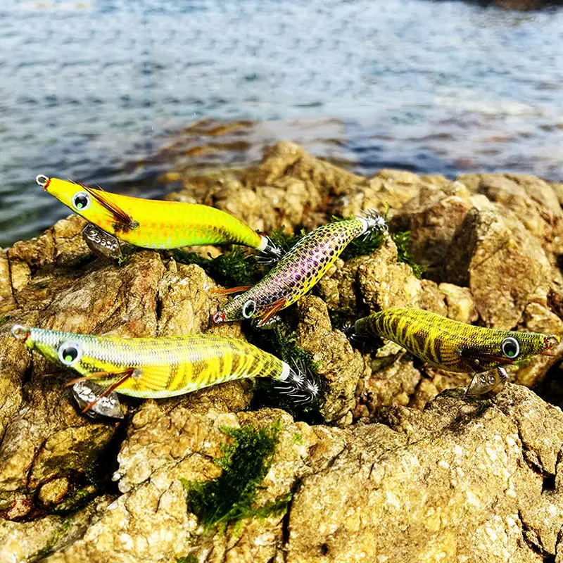 Japanese umbrella hook 3.5# EGI Squid Jig cloth wooden shrimp bait egi squid hook jigging sea fishing lure