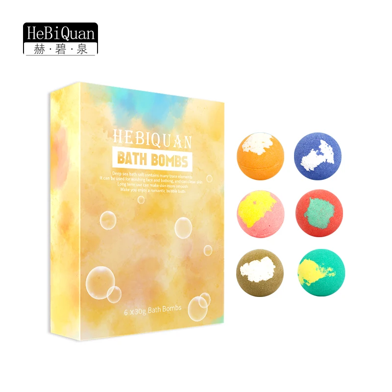
Hebiquan ODM OBM Cloud Colorful Fizzy Bath Bomb Private Label Natural Organic Bubble Magic Rainbow White Customized Color OEM 