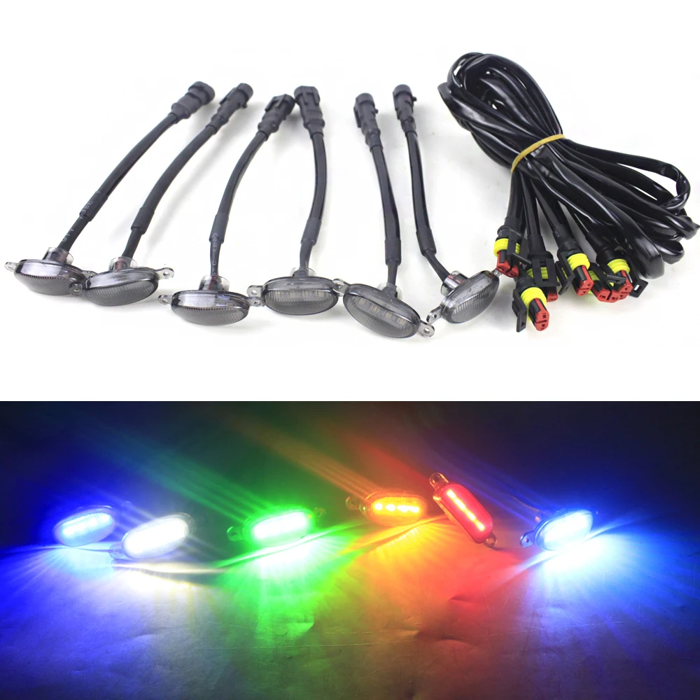 
12V Car Grill Warning Signal Lamp LED Grille Strobe Light Running Lights Red Amber Emergency Auto Accessories car Styling Lamp 