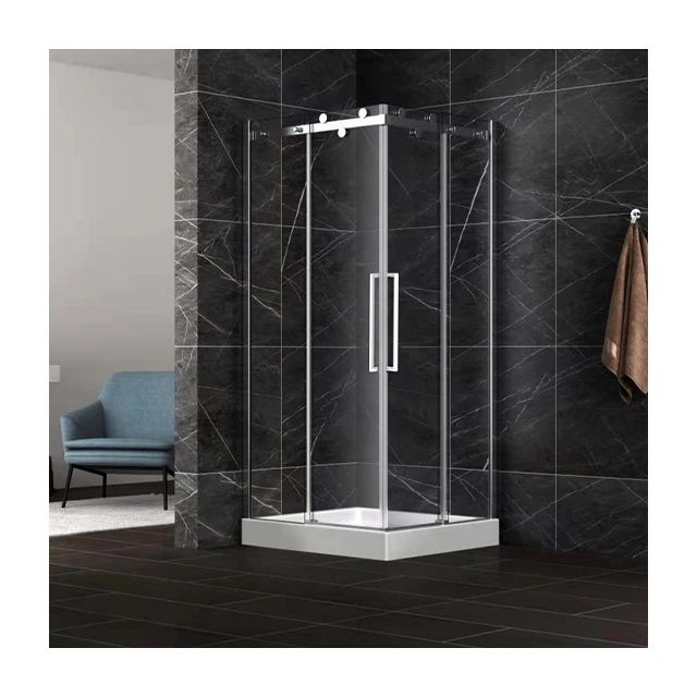 Simple design bathroom shower enclosure 8mm glass doors cubicle sliding tempered glass shower cabin walk in shower rooms