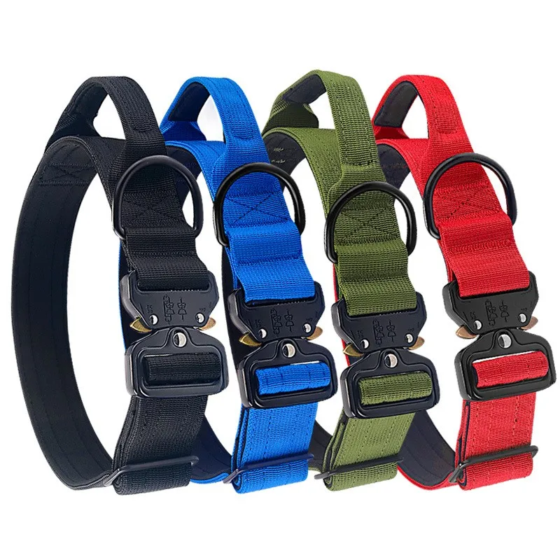 Professional Customization Nylon Adjustable Heavy Duty Tactical Dog Collar With Snake Buckle Suitable For Dog Walking