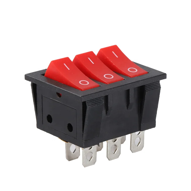 20A 125V CE Kcd9 6 pin 2-Gear Shift ON /OFF Auto Boat Marine Waterproof Accessories Rocker Switch with Light Without Neon