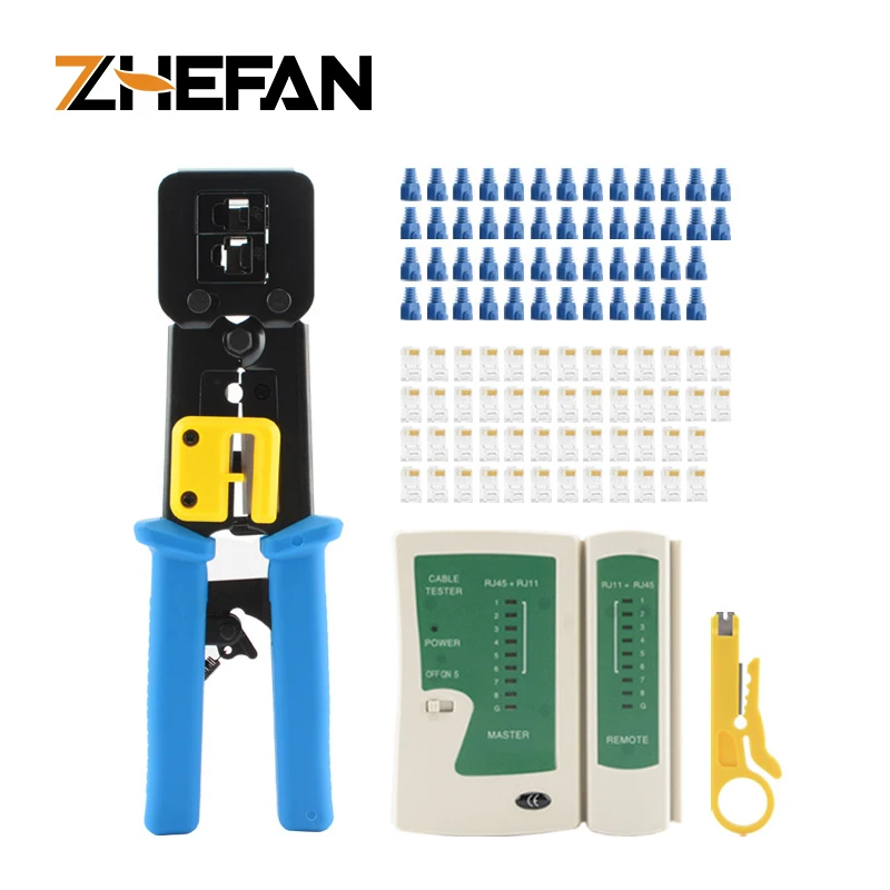 Multitool Hardware Tape In Pliers Tool Set Kit Rj45 6p 8p 2 In 1 Pass Through Pliers Stripper Cutter Crimper Rj45 Crimping Tool