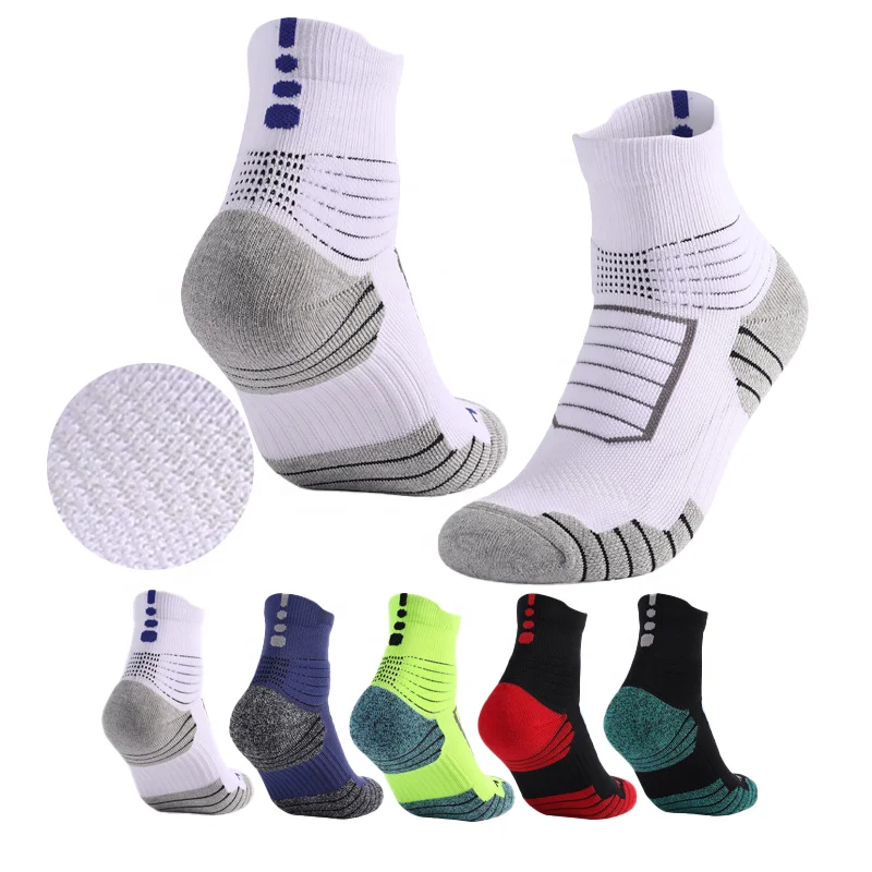 Wholesale Padded Terry Cushion Training Socks Women Men Elite Basketball Running Sports Ankle Socks