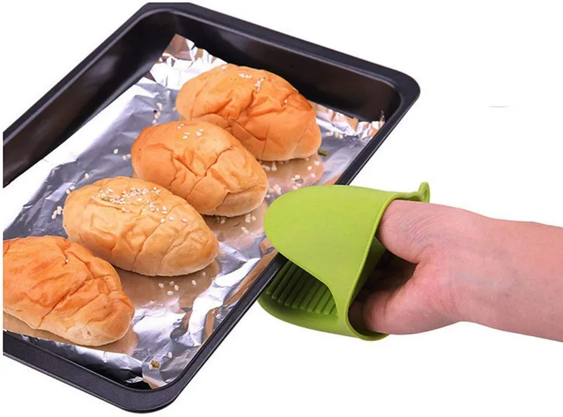 Kitchen Tool Pot Holder Clip Silicone Heat Resistant Oven Microwave Glove Mitt