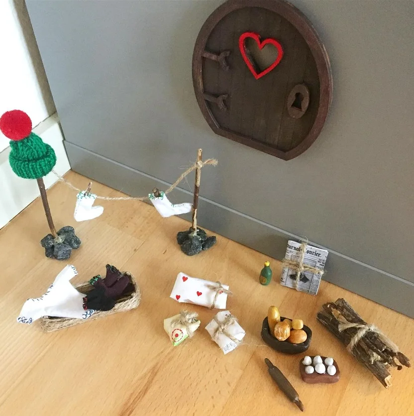 Doll house 1:12 Doll House Miniature elf door set  Mini Elf Door miniature Toys miniature Gnome door set