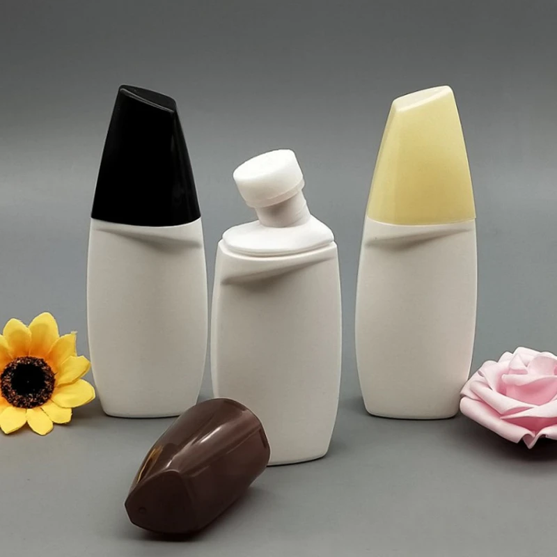 stocks75ml liquid shoe polish plastic bottle Leather care refined oil bottle sponge head small white shoe polish plastic bottle