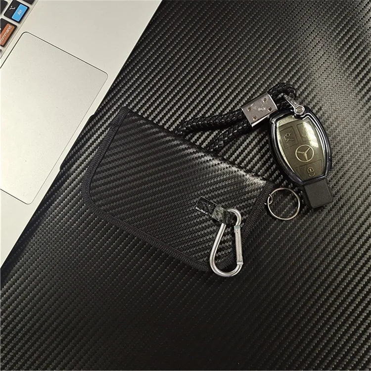 New Carbon Fiber Faraday Bag Anti Radiation Gps Rfid Signal Blocking Car Key Blocker Protection Pouch