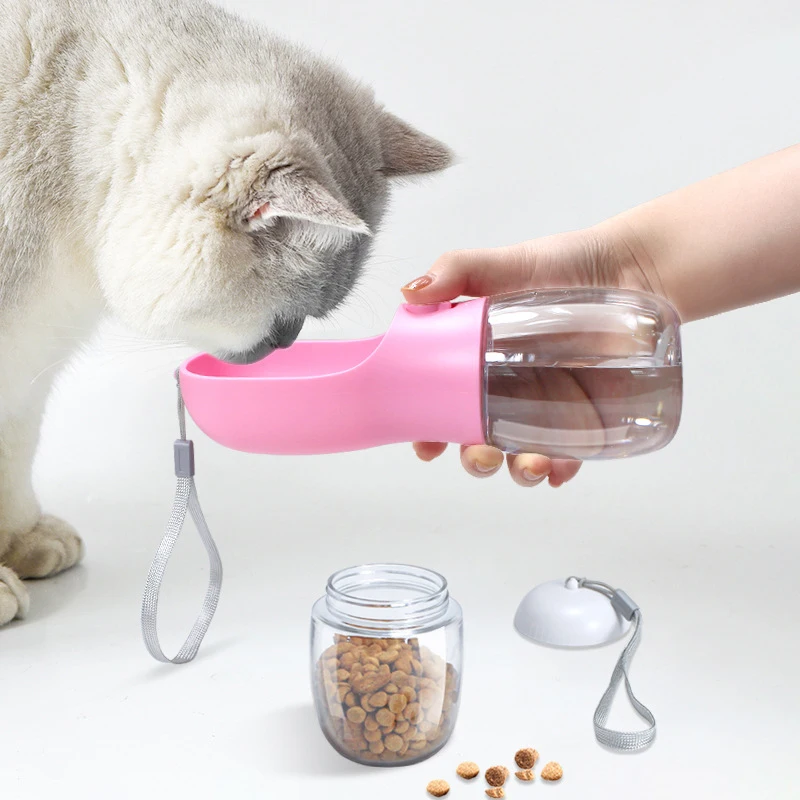 Multifunctional 2 in 1 pet travel water bottle portable dog water bowl for puppy