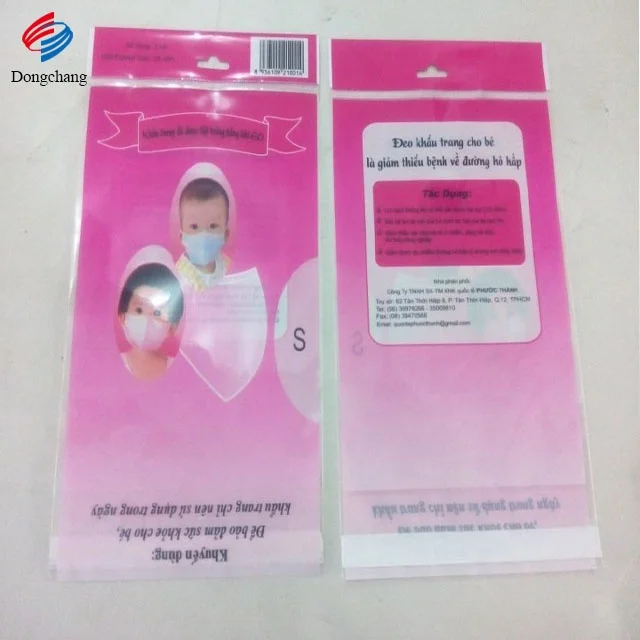 2015 Hot sale opp head card bag with custom printing and euro hole header