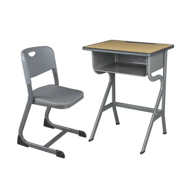 modern plastic ergonomic single study table with chair school furniture classroom manufacture