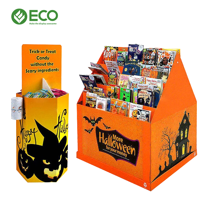ECO customized popup cardboard display racks retail Halloween advertising cardboard floor display racks toy stands  candy racks