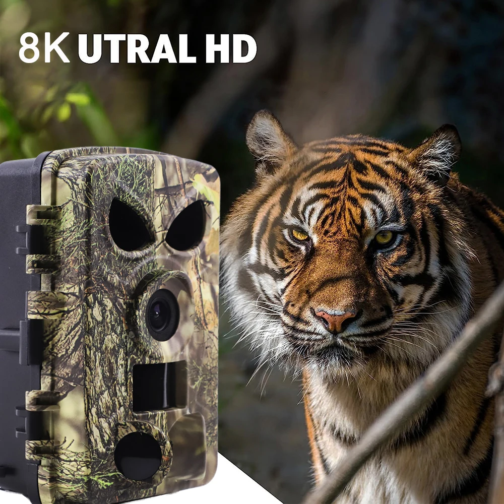 Outdoor Night Vision Wifi Trail Camera With APP 8K 60MP Wildlife Security Hunting Trail Game Camera with WIFI