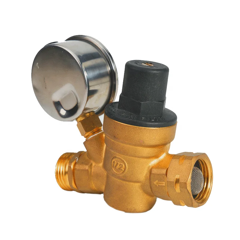 Bornic 1inch Dn20 Brass Adjustable Water Pressure Regulator Reducer Reducing Valve With Gauge Meter